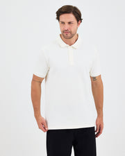 Erkek Ekru Nakışlı Standart Kalıp Polo Yaka T-Shirt – BCI Sertifikalı Pamuk