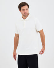 Erkek Ekru Nakışlı Standart Kalıp Polo Yaka T-Shirt – BCI Sertifikalı Pamuk