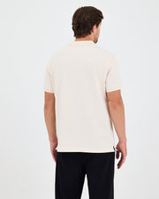 Erkek Ekru Nakış Organik Pamuklu Standart Kalıp Polo Yaka T-Shirt