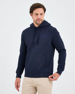 Unisex Lacivert Mavi Nakışlı Kapüşonlu Organik Pamuk Recycled Polyester Standart Kalıp Sweatshirt