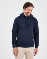 Unisex Lacivert Mavi Nakışlı Kapüşonlu Organik Pamuk Recycled Polyester Standart Kalıp Sweatshirt