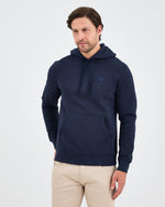 Unisex Lacivert Mavi Nakışlı Kapüşonlu Organik Pamuk Recycled Polyester Standart Kalıp Sweatshirt