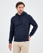 Unisex Lacivert Mavi Nakışlı Kapüşonlu Organik Pamuk Recycled Polyester Standart Kalıp Sweatshirt