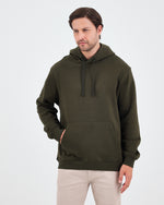Unisex Haki Nakışlı Organik Pamuklu Kapüşonlu Standart Kalıp Sweatshirt