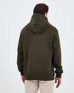 Unisex Haki Nakışlı Organik Pamuklu Kapüşonlu Standart Kalıp Sweatshirt