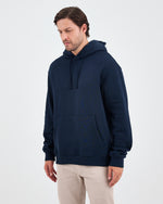 Unisex Navy Embroidered Hooded Organic Cotton Standard Fit Sweatshirt -1011204