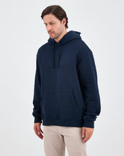 Unisex Navy Embroidered Hooded Organic Cotton Standard Fit Sweatshirt -1011204