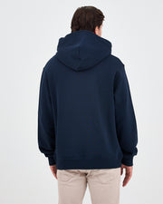 Unisex Navy Embroidered Hooded Organic Cotton Standard Fit Sweatshirt -1011204