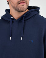 Unisex Lacivert Mavi Nakışlı Kapüşonlu Organik Pamuk Oversize Sweatshirt