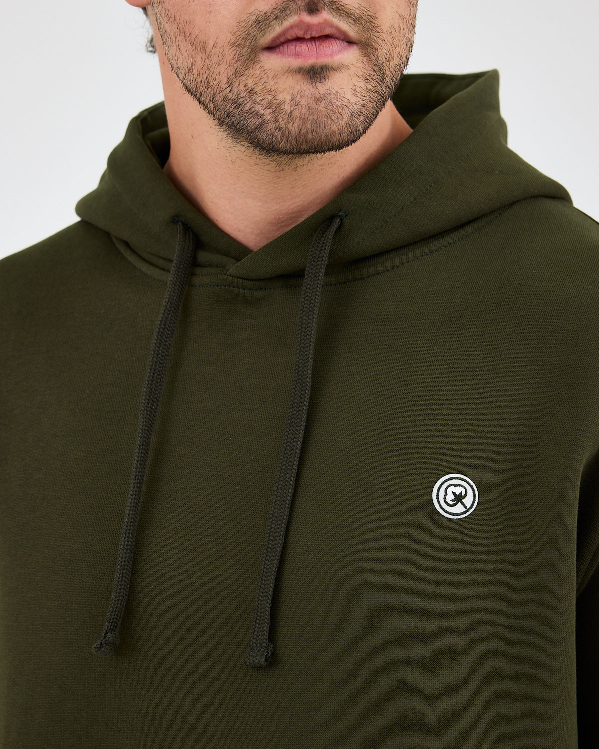 Unisex White Logo Organic Cotton Standard Fit Hoodie -1031225
