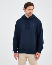 Unisex Yellow Embroidered Organic Cotton Hooded Standard Fit Sweatshirt-1021204