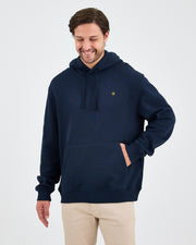 Unisex Yellow Embroidered Organic Cotton Hooded Standard Fit Sweatshirt-1021204