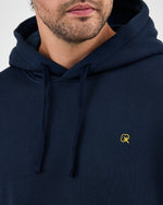 Unisex Yellow Embroidered Organic Cotton Hooded Standard Fit Sweatshirt-1021204