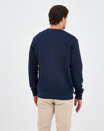 Unisex Blue Embroidered Crew Neck Organic Cotton Recycled Polyester Standard Fit Sweatshirt -1010904