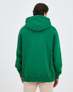 Unisex Yeşil Nakışlı Kapüşonlu Organik Pamuk Oversize Sweatshirt