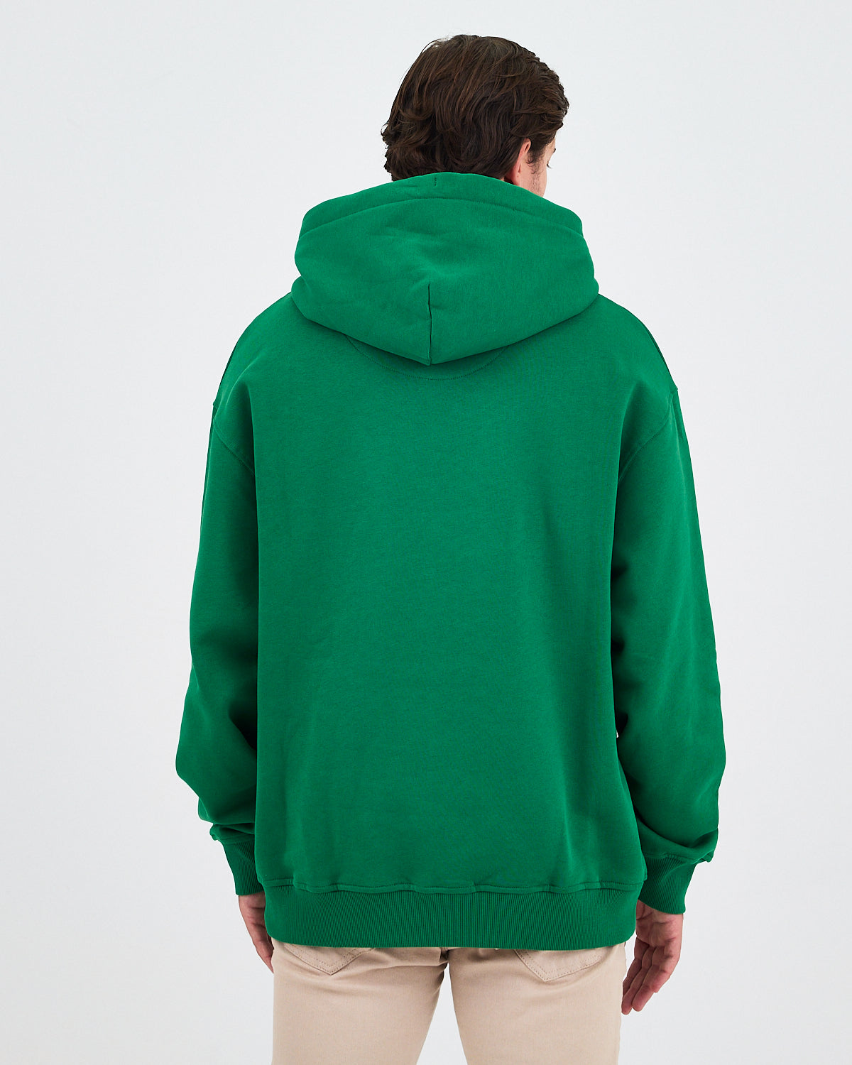 Unisex Yeşil Nakışlı Kapüşonlu Organik Pamuk Oversize Sweatshirt