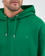 Unisex Yeşil Nakışlı Kapüşonlu Organik Pamuk Oversize Sweatshirt