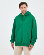 Unisex Yeşil Nakışlı Kapüşonlu Organik Pamuk Oversize Sweatshirt