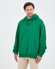 Unisex Yeşil Nakışlı Kapüşonlu Organik Pamuk Oversize Sweatshirt