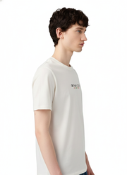 Unisex Letter Print Oversize Basic Organic Cotton T-Shirt - Happy New Year - 1040501