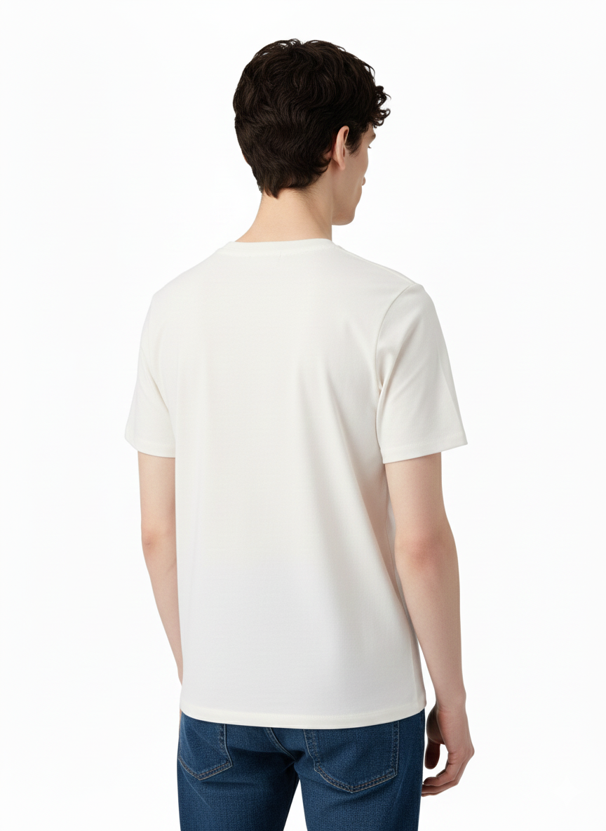 Unisex Letter Print Oversize Basic Organic Cotton T-Shirt - Happy New Year - 1040501