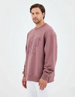 Unisex Gül Kurusu Yazı Baskılı Oversize Sweatshirt - Organik Pamuklu Happy New Year