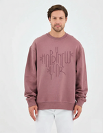 Unisex Gül Kurusu Yazı Baskılı Oversize Sweatshirt - Organik Pamuklu Happy New Year